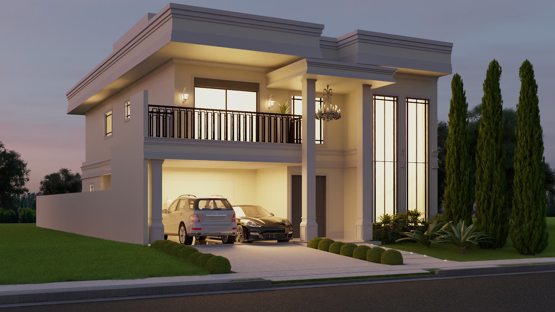 Sobrado 12x30 Fachada Clássica Janela Preta Condomínio Alto Padrão fachada