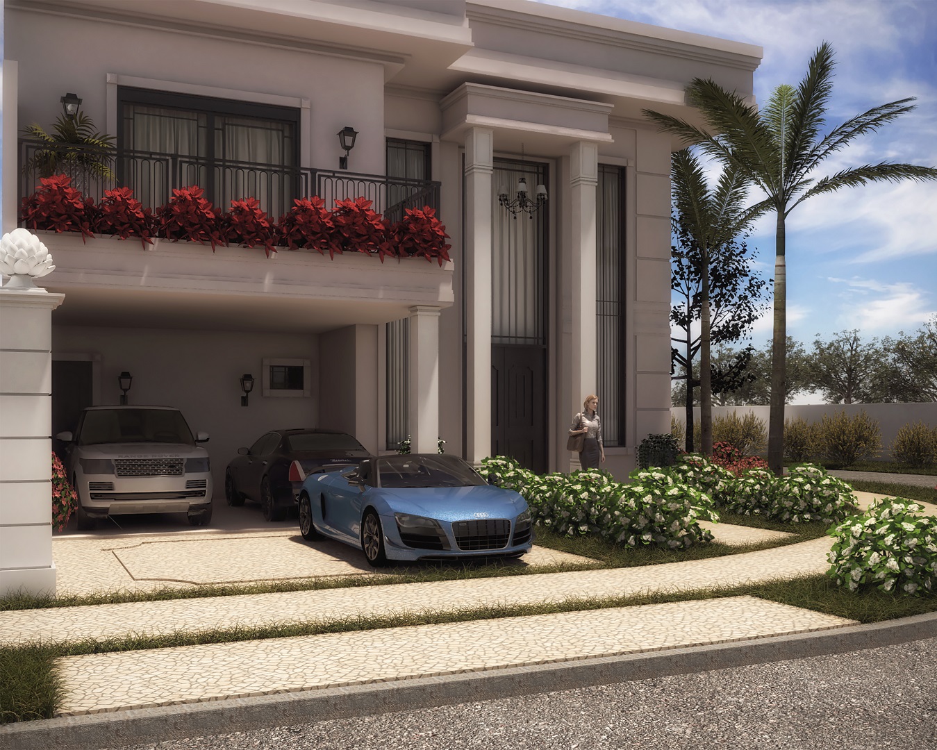 Casa Duplex Estilo Neoclássico Italico em terreno de esquina de 360m em Condomínio Terras de Carolina - Araras