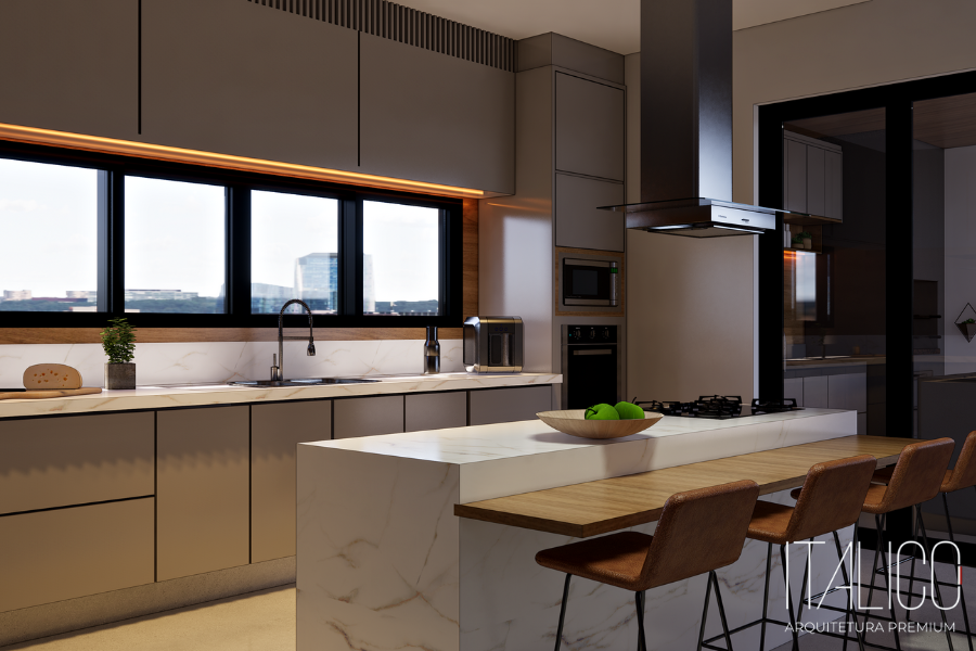 projeto de interiores apartamento com cozinha fechada em campinas