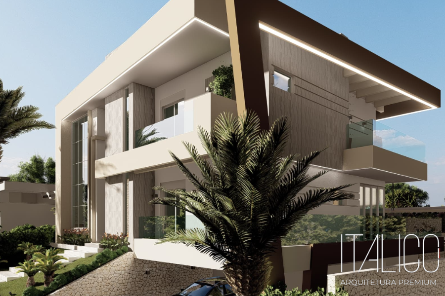 Casa Moderna Terreno Declive