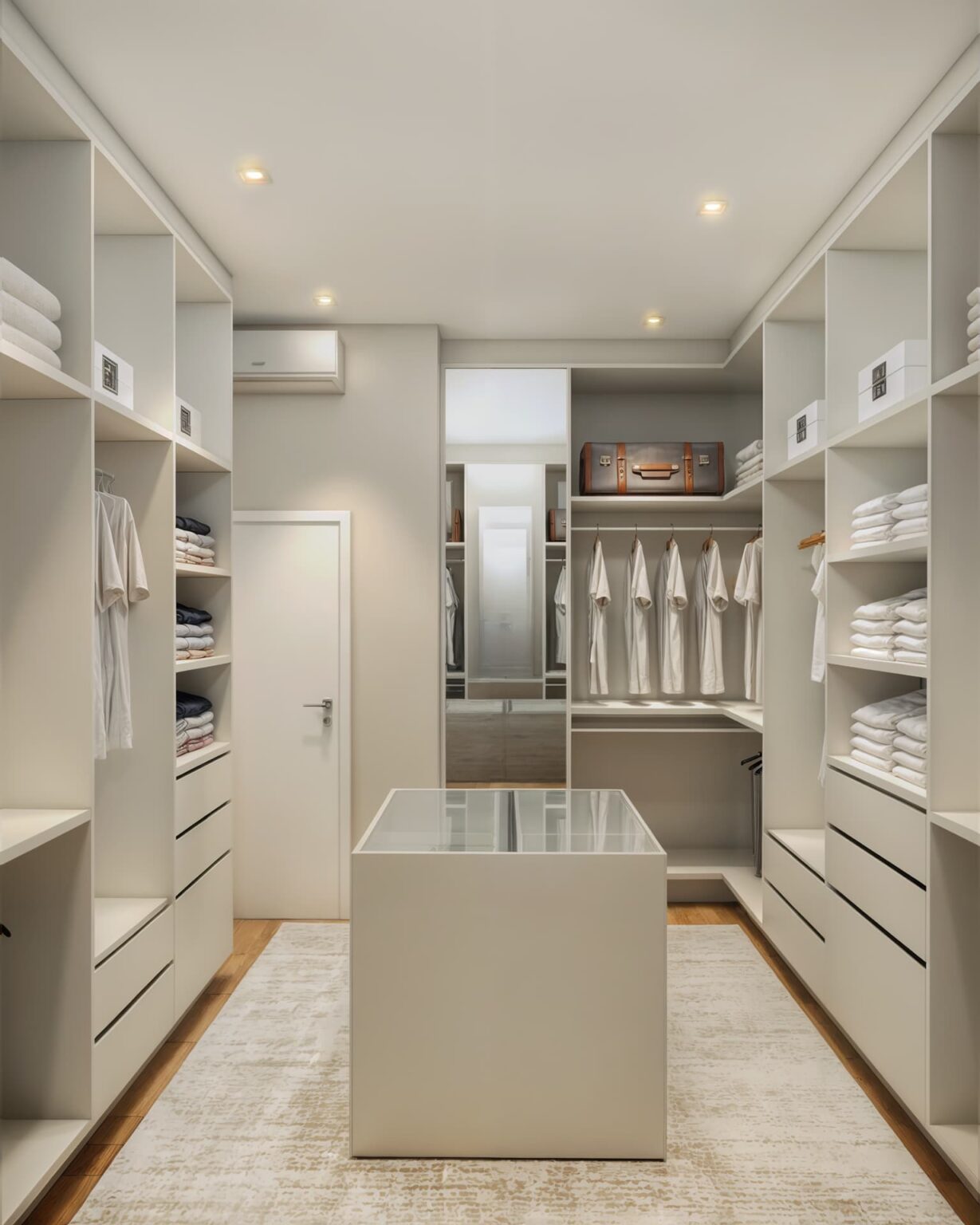 Closet Tradicional com Espelho e Armário Branco - Italico Arquitetura