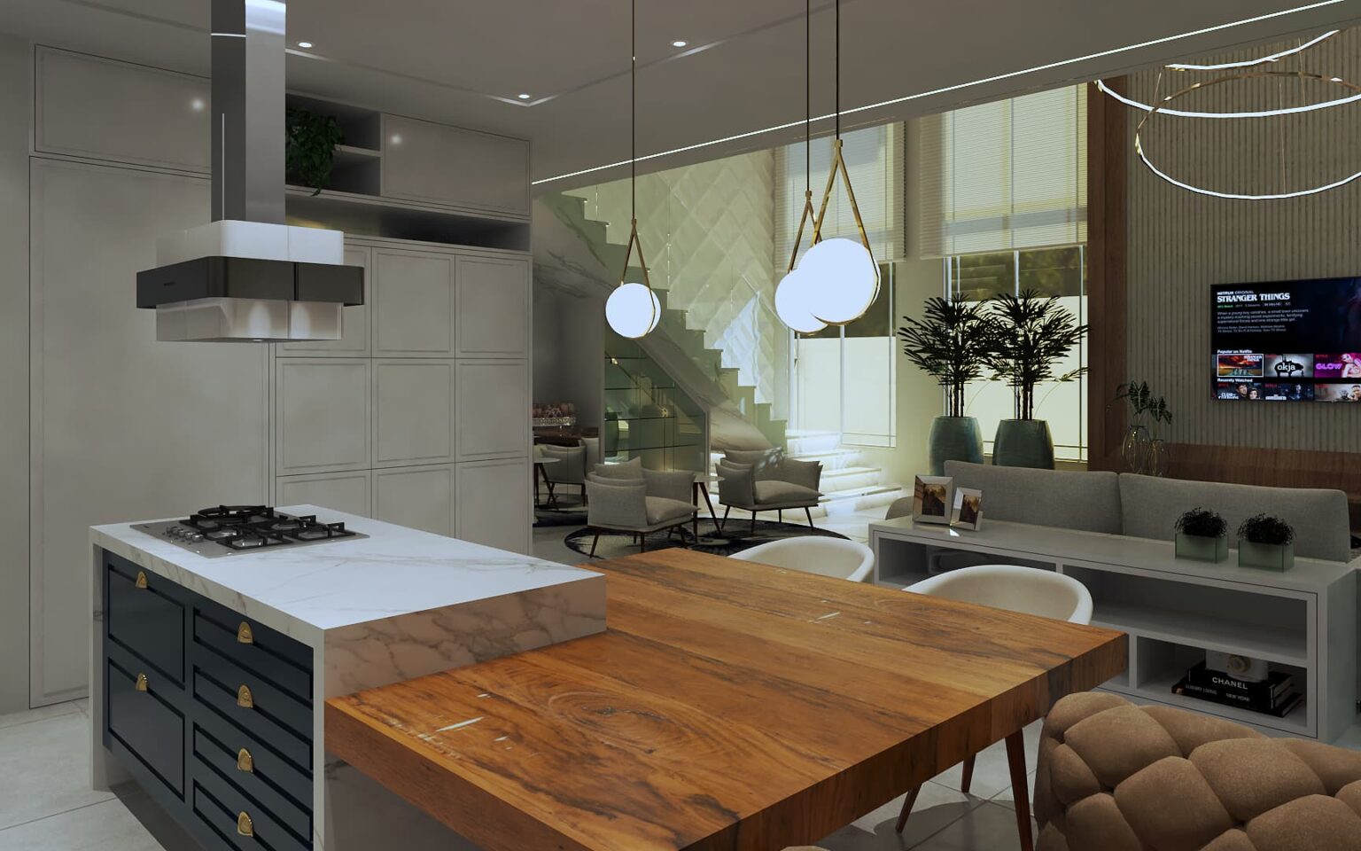 Cozinha Estilo Neoclássico com Detalhes em Mármore e Dourado - Italico ...