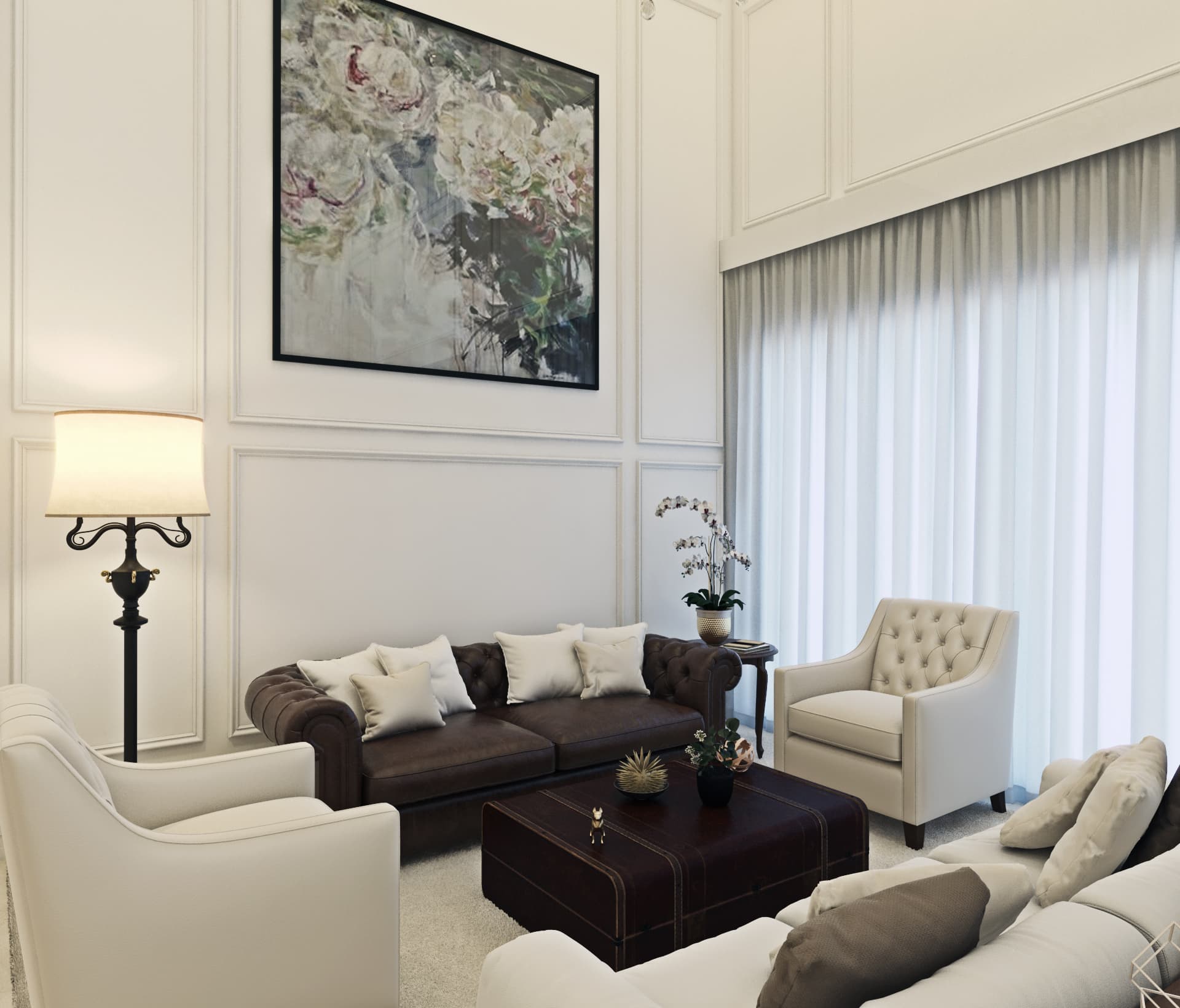 Sala Neoclássica com Boiseries nas Paredes