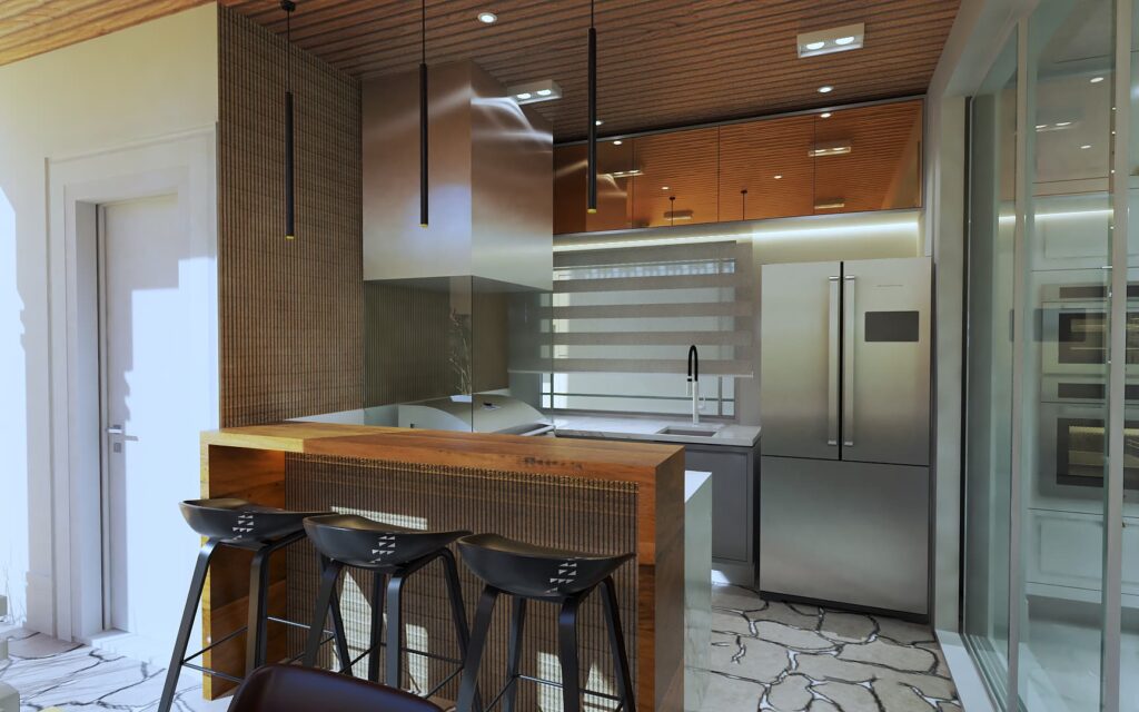 Área Gourmet com Decoração Neoclássica
