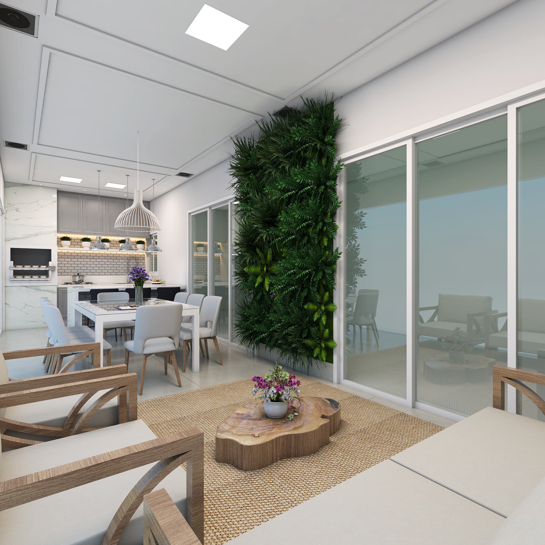 Área Gourmet com Detalhes em Boiseries e Estilo Neoclássico