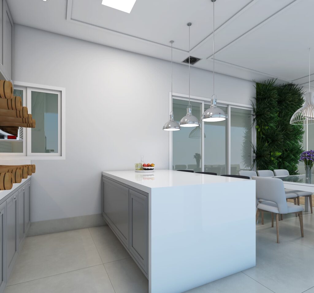Área Gourmet com Detalhes em Boiseries e Estilo Neoclássico