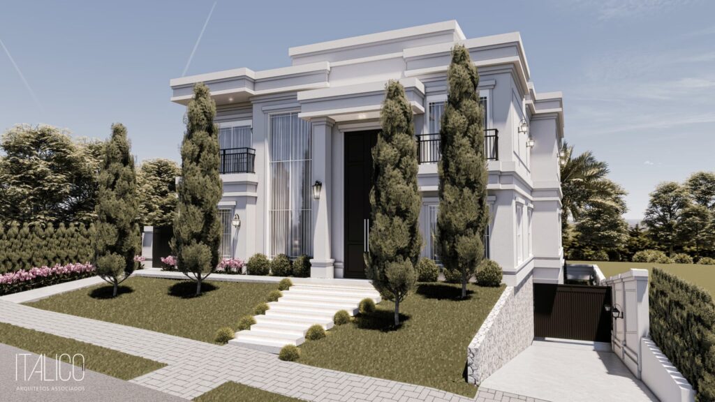 Casa no Mont Blanc Campinas – Projeto neoclássico para terreno 18x40