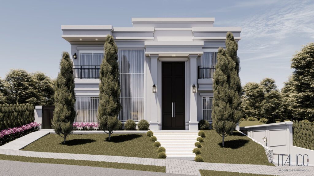 Casa no Mont Blanc Campinas – Projeto neoclássico para terreno 18x40