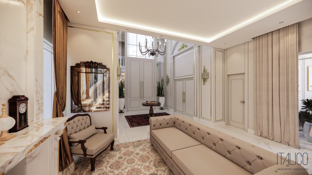Sala Clara com Lareira em Mármore