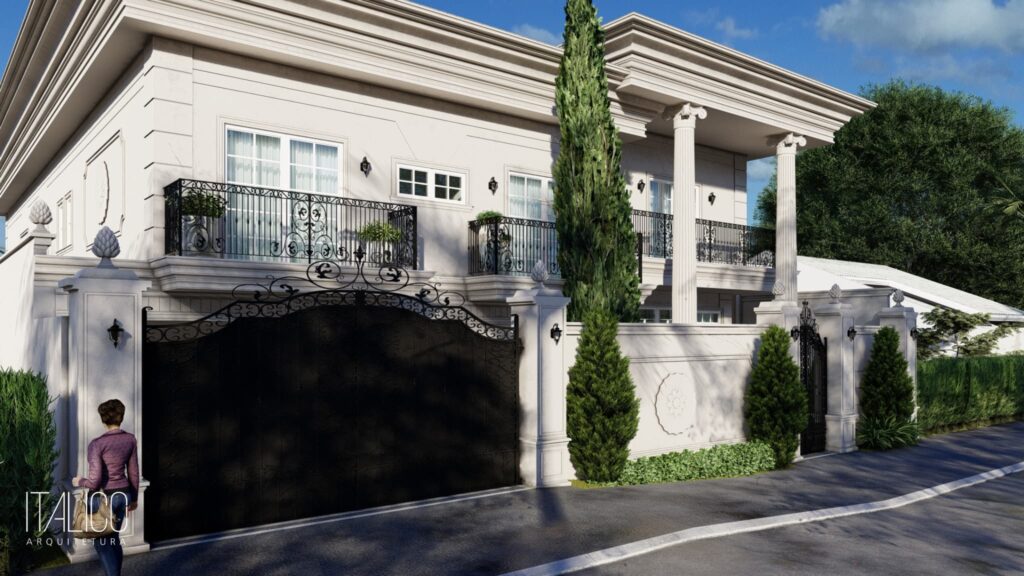 Casa Neoclássica no Alphaville Dom Pedro Zero em Campinas – Projeto com 500m²