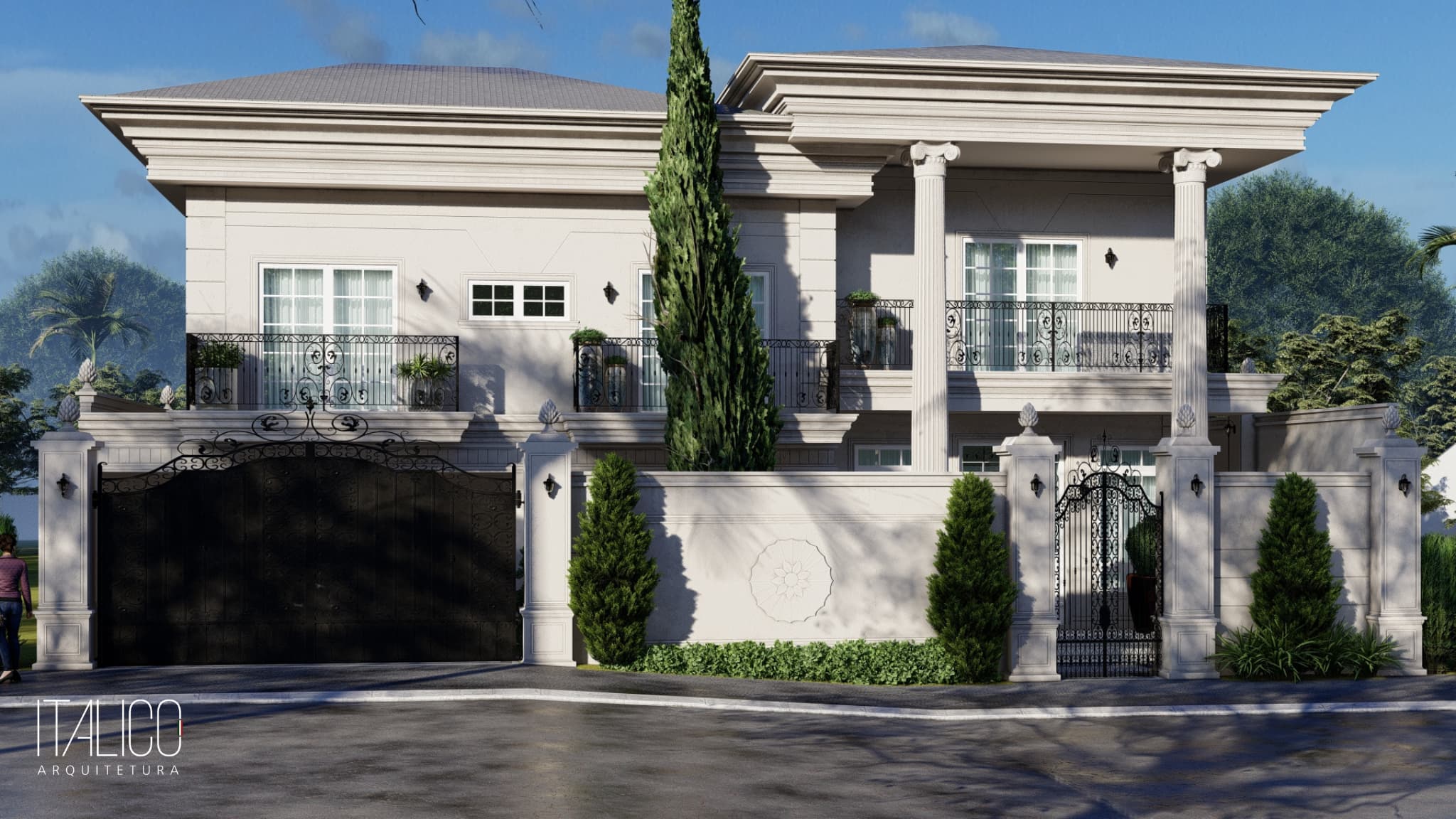 Casa Neoclássica no Alphaville Dom Pedro Zero em Campinas – Projeto com 500m²