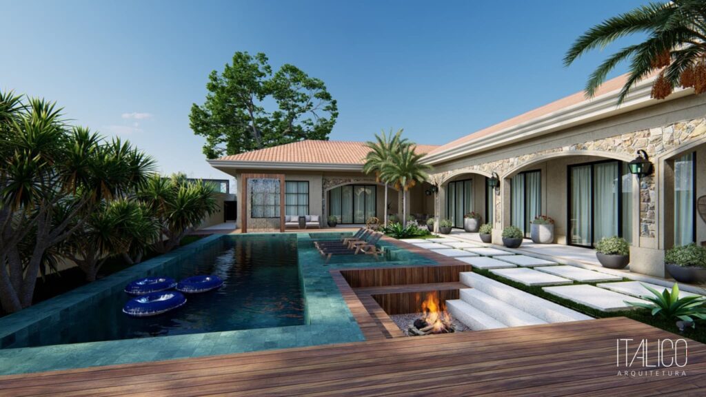 Projeto de Casa Térrea no Mont Blanc Residence em Campinas