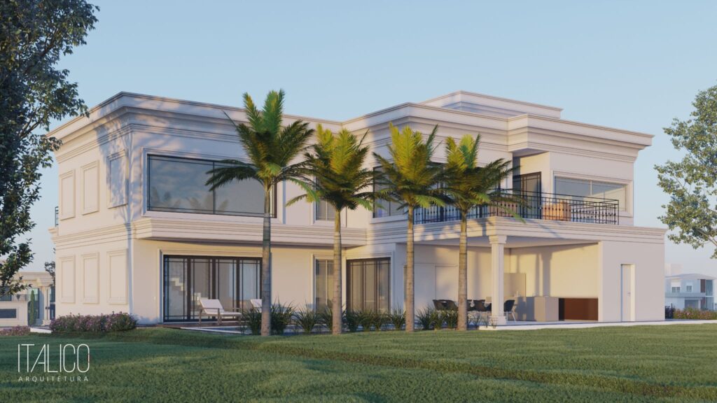 Casa 18x40 no Mont Blanc – Estilo Neoclássico por Arquiteto em Campinas