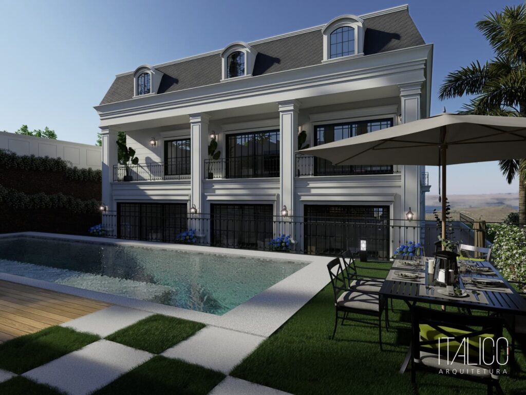 Casa Neoclássica no EntreVerdes – Projeto em Campinas para Terreno de 1600m²