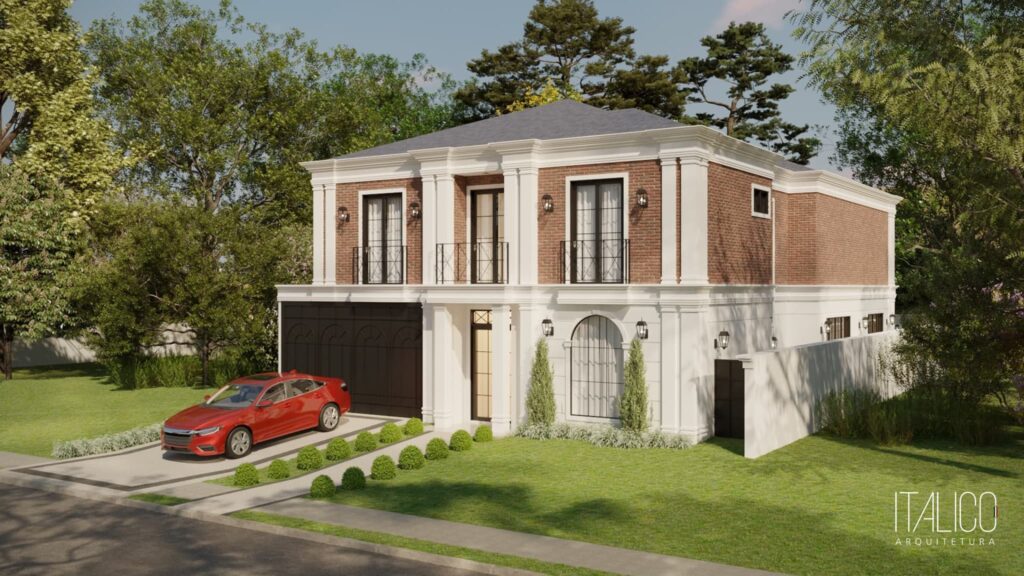 Projeto de Casa Sobrado com Estilo Rural Sofisticado em Campinas