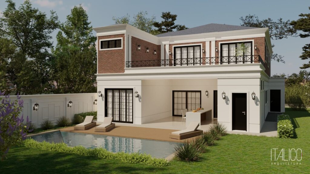 Projeto de Casa Sobrado com Estilo Rural Sofisticado em Campinas